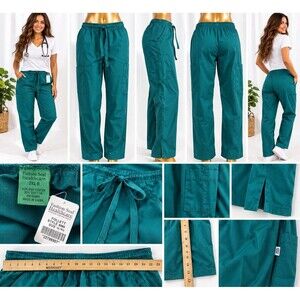NWT Fashion Seal Healthcare Green  Scrub Pant Size 2XL Green Teal Cargo DRAWSTRi